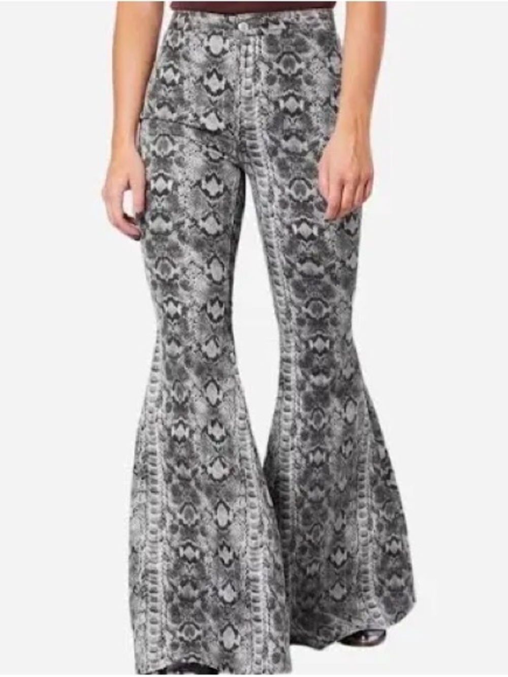 We The Free Just Float On Snake Print Flare Jeans